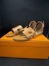 HERMES Santorini Sandal Epsom Brown Womens EU 38 US 8 picture