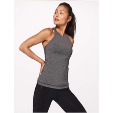 Lululemon Heather Grey Training Tank Top Built In Bra Racerback Women 6 picture