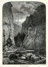 Boulder Canyon, Colorado, Historic America 1874 Antique Engraving picture