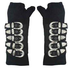 Rare Michael Bad Black Punk Glove Bandage Metal Buckle for Impersonator picture