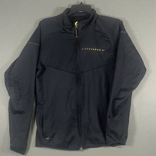 Nike Livestrong Men’s Large Dri-FIT Full Zip Track Jacket Black Yellow Cycling  picture