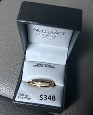 Brilliance Fine Jewelry 10K Yellow Gold Channel-Set Diamond Band Ring Size 10 picture