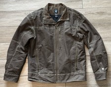 Kuhl Burr Jacket Mens MediumBrown Vintage Patina Dye Canvas Fleece Lined Outdoor picture