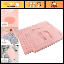Soft Light Pink 2-Piece Bathroom Rug Set - Memory Foam Microfiber Bath Mats picture