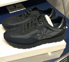 Calvin Klein Jeans Men's Black CK Logo Lace-Up Low Top Athletic Sneakers picture