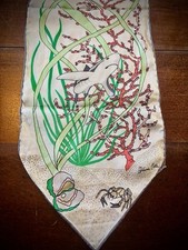 SO RARE Ivana Cella SILK Scarf MADE in ITALY Coral SHARKS Ocean Motif picture