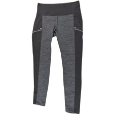 Athleta Criss Cross Drifter Tight Women's LARGE Black Gray Zip Pockets Thermal picture