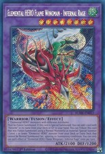 YUGIOH 1x Elemental HERO Flame Wingman - Infernal Rage Secret Rare BLMR-EN012 NM picture