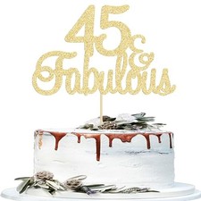 Gyufise 1Pcs 45 & Fabulous Cake Toppers 45 and Fabulous Cake Toppers for Happ... picture