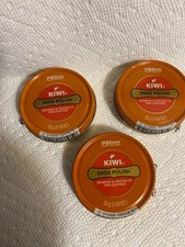 KIWI SHOE POLISH 3 PACK RENEW /PROTECT TAN LEATHER 1 1/8 OZ 3 PACK. picture