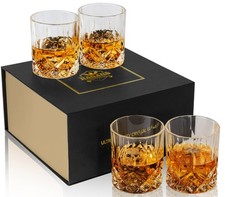 KANARS Whiskey Glasses Set of 4 Old Fashioned Cocktail Scotch Tumbler  10 OZ picture