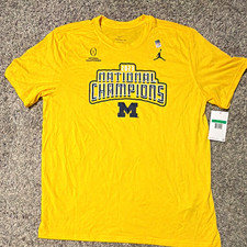 Nike Michigan Wolverines 2023 National Champions Dri-FIT Yellow T-Shirt XL picture