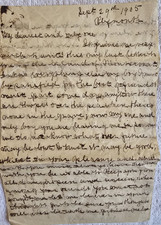 1905 Letter from Plymouth on Vellum Incredible Piece of History picture