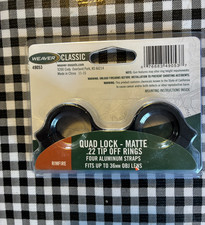 NEW NIP WEAVER QUAD LOCK MATTE .22 TIP OFF ALUMINUM SCOPE RINGS 49053 UP TO 36mm picture