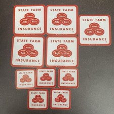 Lot of 10 State Farm Insurance Vintage Reflective Bumper Stickers Decal 3” 1.75