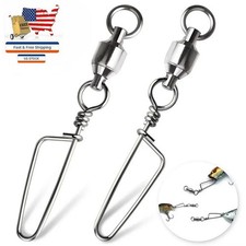 50/100PCS Fishing Ball Bearing Swivels with Coastlock Snap Fishing Connector picture