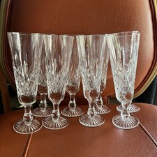 Vintage Stuart Crystal Glengarry Golfer Champagne Flutes Set of 8 England Signed picture