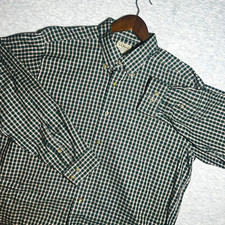 L.L.Bean Traditional Fit Men's L Green Plaid Cotton Button-Down Pockets Shirt picture