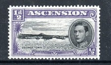 Ascension 1938-53 1/2d Georgetown with torpedo flaw   SG 38bb MH picture