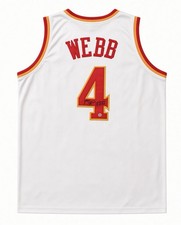 Spud Webb Signed Atlanta Hawks Jersey #4 Autographed Dunk Champ Hologram COA picture