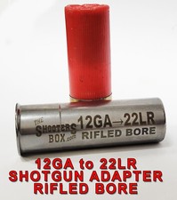 12GA to 22LR/22short RIFLED BORE Shotgun Adapter - Stainless -  picture