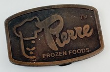 Vtg Pierre Frozen Foods Belt Buckle Cleveland Ohio Company Ice Cream Advertising picture