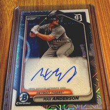 Topps Bowman 2024 Max Anderson Tigers Chrome Prospect Mega Box Auto BMA-MA picture
