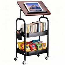 3 Tier Metal Rolling Utility Cart Organizer for Kitchen Bathroom Living room picture