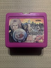 Labyrinth Thermos Plastic Lunchbox Vintage Henson 1986 Bowie Muppet RARE VTG HTF picture