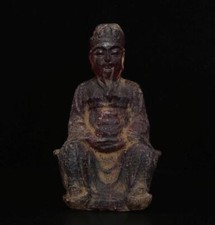 24CM Fine Old Chinese Amber Statue w/figure picture