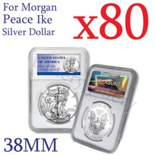 80 X  Coin Slab Display Holder Storage 38mm for MORGAN,PEACE,IKE SILVER DOLLAR picture