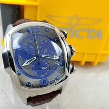 RARE INVICTA LUPAH SWISS MADE CHRONOGRAPH 6101 BLACK BLUE MEN'S WATCH picture