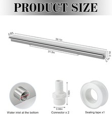 Pool Waterfall Fountains 59.1 Inches, Stainless Steel Rectangular Pool Waterfall picture