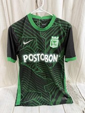 Nike Atletico Nacional Postobon Men's S 2022/23 Soccer Jersey Shirt Black Green picture