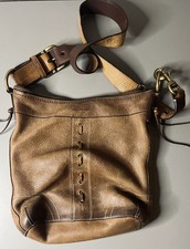 VINTAGE COACH LEATHER BROWN CROSSBODY SHOULDER BAG PURSE F06S-10399 HOBO picture