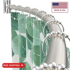Curved Shower Curtain Rod For Bathroom, 38-72 Inches Adjustable, Nickel picture