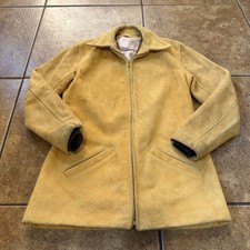 Vintage Thurlow Suede Coat Womens Jacket Yellow 1960s 50s 1950s Rare picture