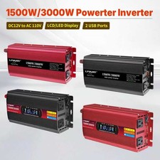 1500W 3000W Power Inverter 12V to 110V 120V Converter with 2USB 2AC Black Red picture