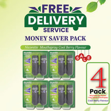 4 X Nicorette Mouthspray Quickmist Berry 1mg 13.2ml X 2ct-PACK 4-  picture