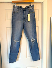 Rollas Eastcoast Ankle Women’s High Rise Skinny Jeans Blue Distressed Size 31 picture