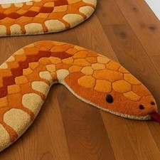 Handmade Tufted Wool Snake Rug | Modern Boho Floor Runner picture
