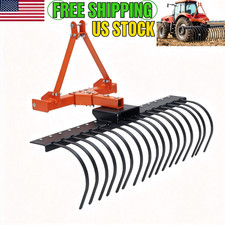 3 Point Landscape Rake Pull Behind Tractor Rake 3 Point Hitch Attachme 50 Inches picture