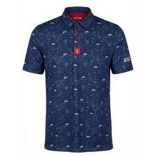Bogey Bros Golf Co USA Patriotic Polo Shirt Mens Large Blue Fireworks L - CJ picture