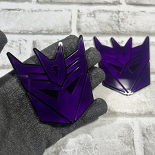 Fender Badges 2x Decepticon Transformer Mask  Emblem Purple Badge Decal picture