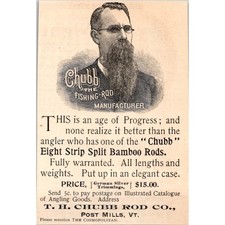 T. H. Chubb Rod Co Fishing Rod Manufacturer Post Mills VT 1894 Clipping SAI6-M18 picture