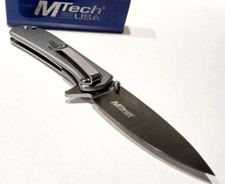 M-TECH Amplitude Gray Drop Point Spring Open Assisted Folding Pocket Knife A/O picture