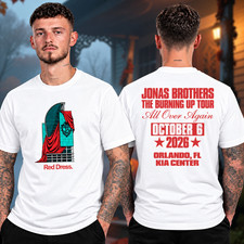 Jonas Brothers Merch Burning Up All Over Again Orlando FL City Unisex T-Shirt picture