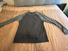 Lululemon Dark Gray/Light Gray Long Sleeve Baseball Shirt, men's size M picture