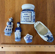 Delftsche Klap and Japan Hand Painted Delft Blue Holland Mini Pottery Lot picture