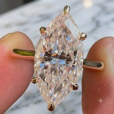 Rare 9 CT Certified Marquise Cut White Diamond Ring, VVS1 Tariffs FREE picture